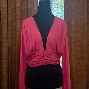 Sincerely Jules Fuchsia V-Neck Blouse